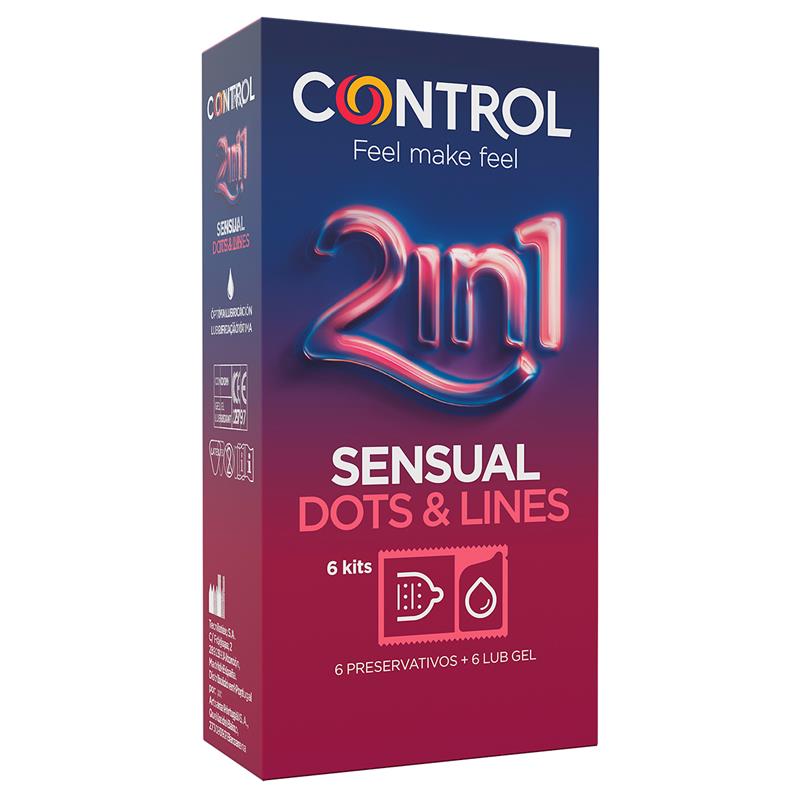 Control - Preservativi 2 in 1 Dots & Lines 6 pezzi